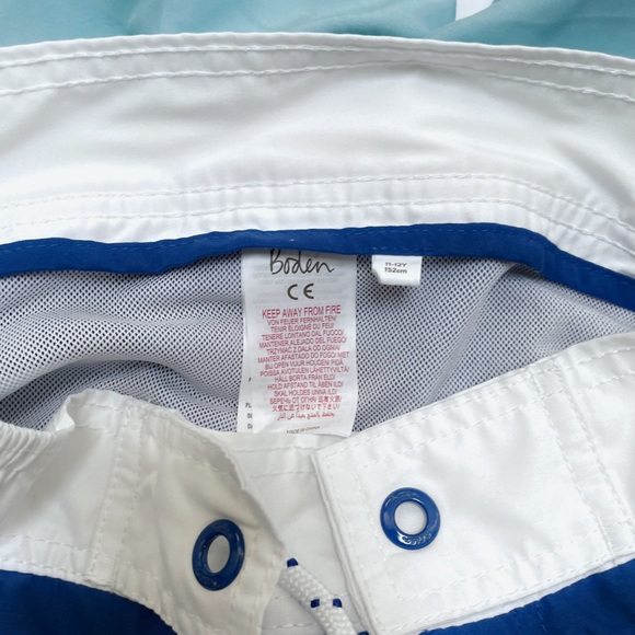 Boden Boys Swim Shorts 11-12Y Colorblock Board Shorts Blue Green Beachwear - Picture 7 of 7